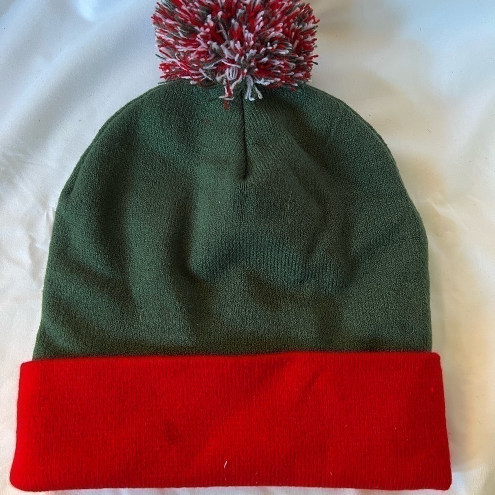 Holiday Christmas skull cap. OH SNAP. Red and Green - Picture 2 of 2